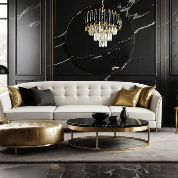 Luster na reťazi CRISTAL 5xE14/40W/230V zlatá/čierna