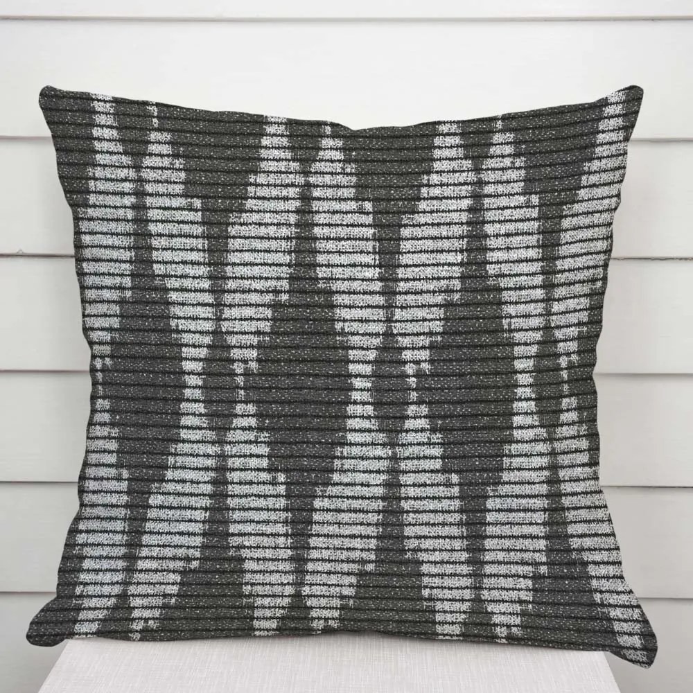 Biante Dekoračná obliečka na vankúš Leona LN-048 Tmavo sivé obrazce a pásiky 30 x 50 cm