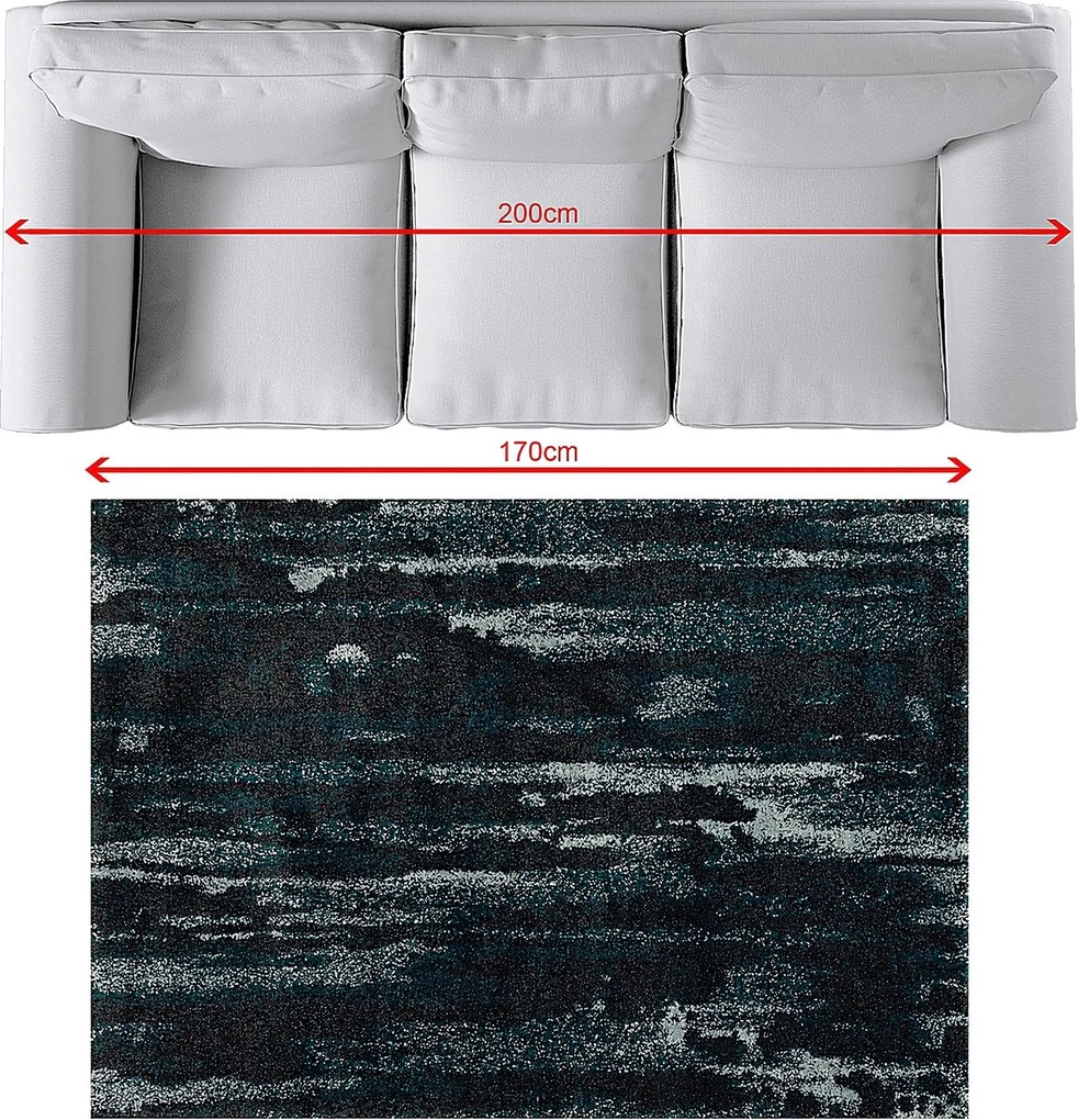 Koberec Softness near black/peacock blue 120x170cm