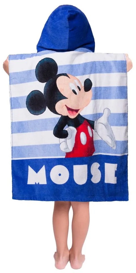 Modré froté detské pončo Mickey - Jerry Fabrics