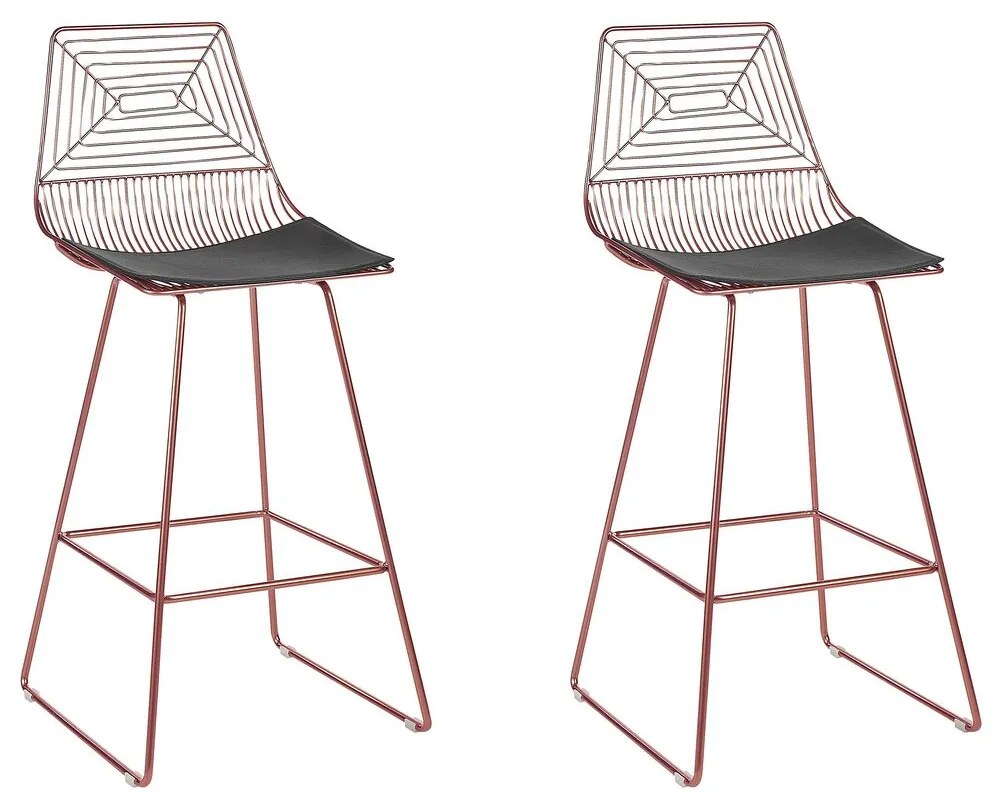 Sada 2 kovových barových stoličiek ružovozlatá BISBEE Beliani