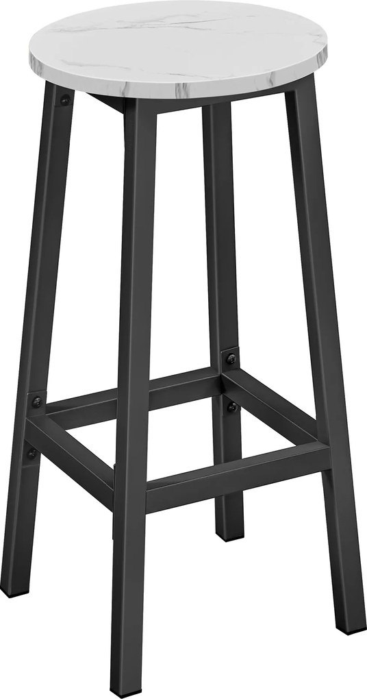 Vysoká kuchynská barová stolička – mramor / čierne nohy
