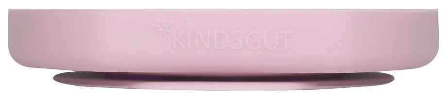 Svetloružový silikónový detský tanier 19x20,5 cm – Kindsgut