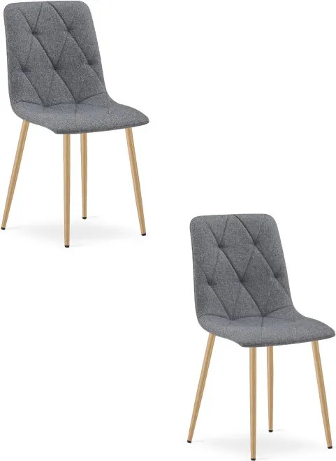 Set dvoch jedálenských stoličiek LIBRA tmavosivé / hnedé nohy (2 ks)
