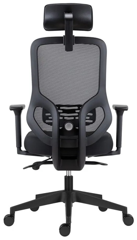 Kancelárska ergonomická stolička ATOMIC — sieť / látka, čierna, nosnosť 130 kg