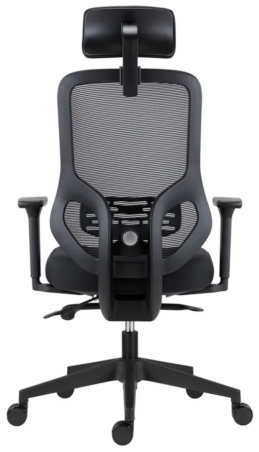 Kancelárska ergonomická stolička ATOMIC — sieť / látka, čierna, nosnosť 130 kg