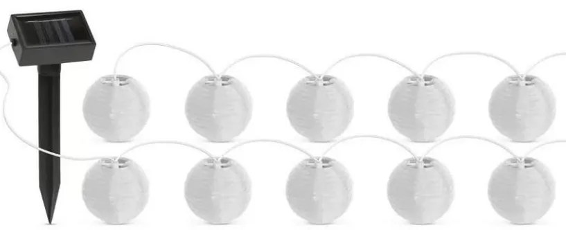 LED Solárna reťaz 10xLED/1,2V 300mAh 3,7m IP44 studená biela