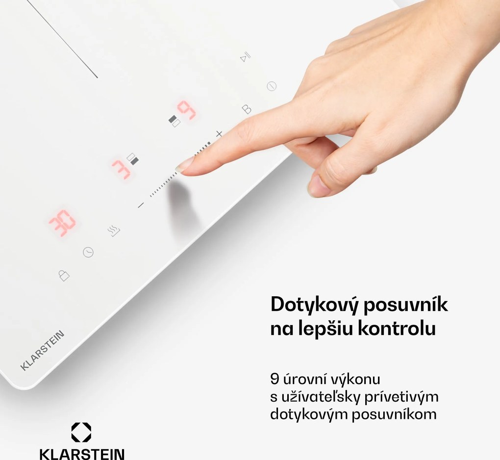 Klarstein PowerGlide indukčná varná doska | Moderná, kompaktná a výkonná | 2 varné zóny | 3500 W | 30 cm
