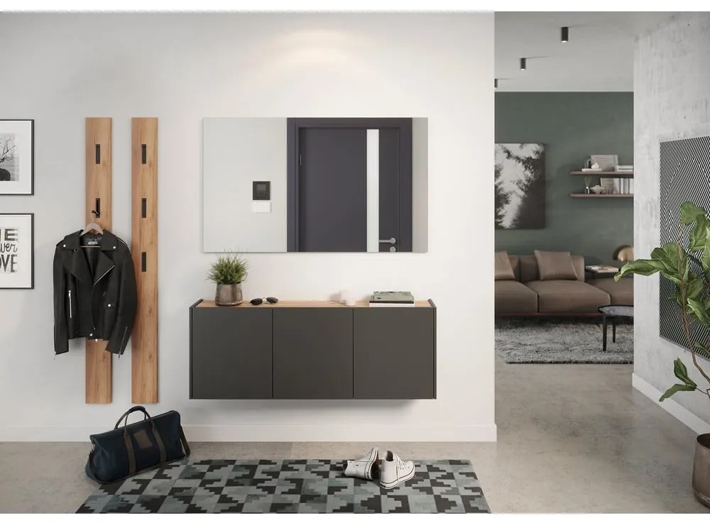 Antracitová závesná skrinka na topánky v dekore duba Libbiano – Germania