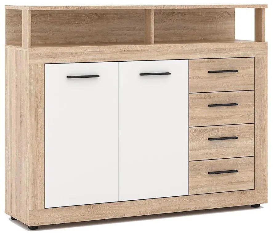 Komoda RUNA dub sonoma/biela