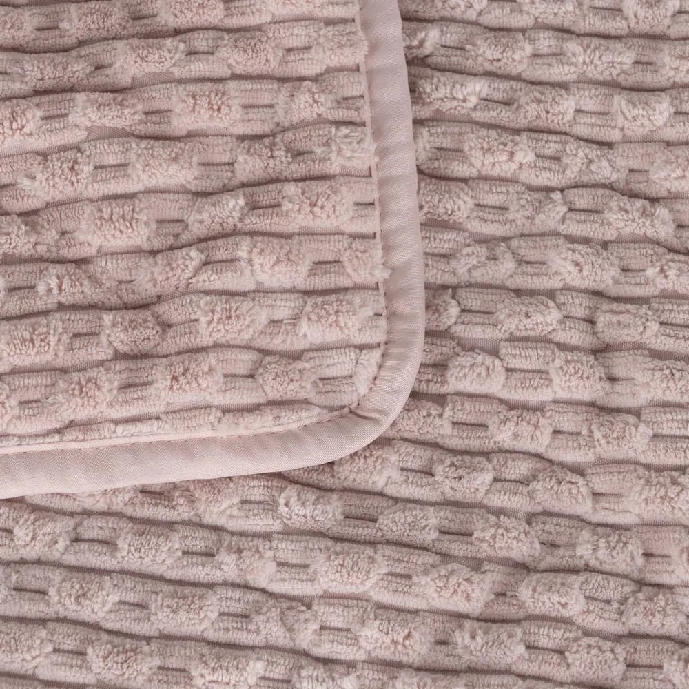 Ružový prešívaný pléd 230x260 cm – Ixia