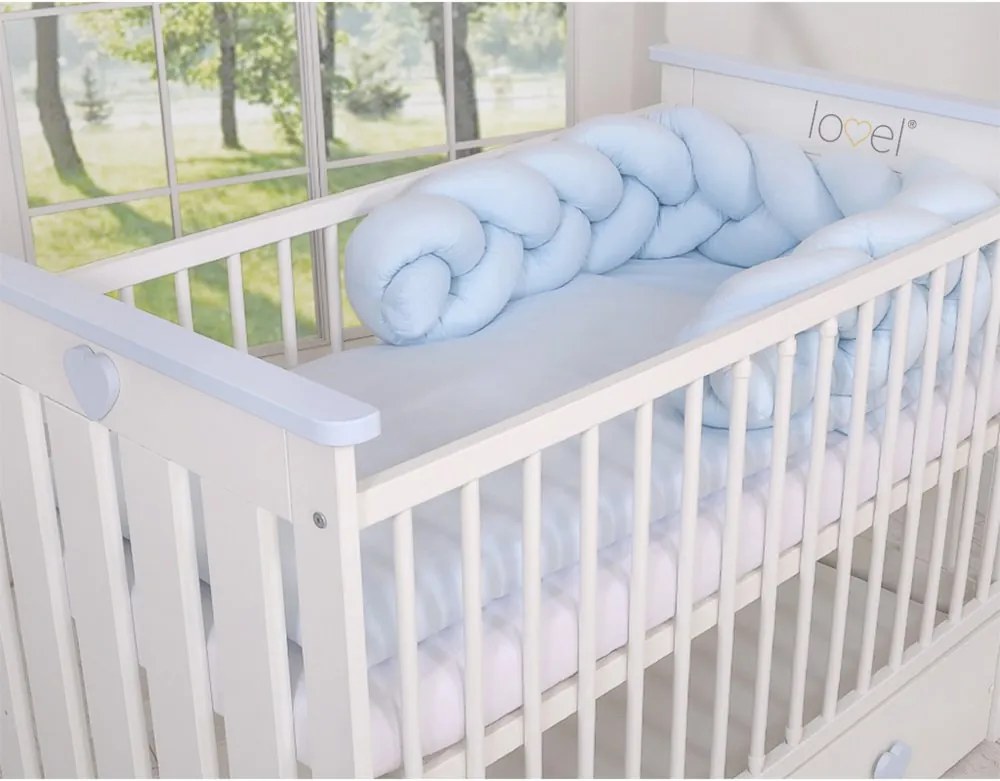 lovel.sk Pletený mantinel vrkoč do postieľky 180cm - Modrý