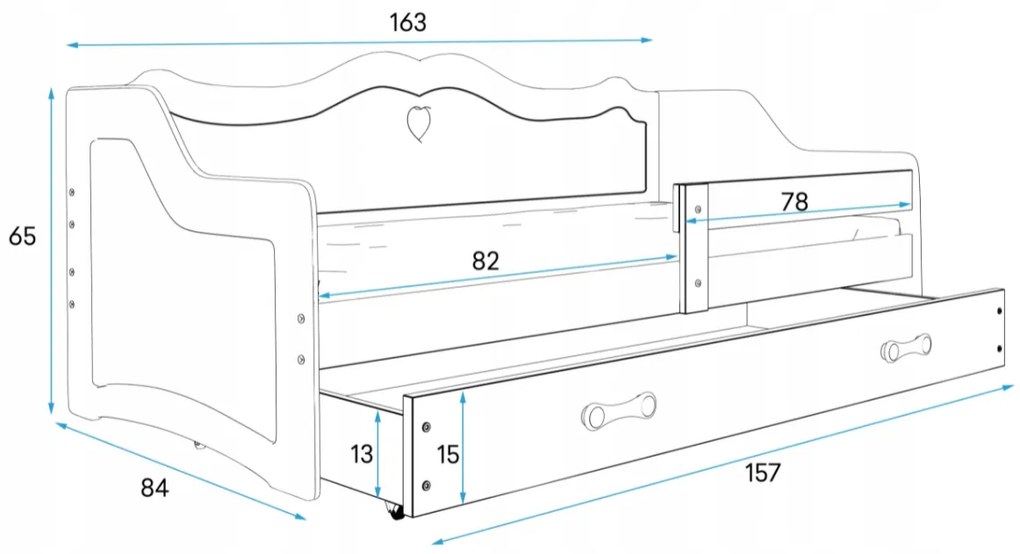 Interbeds Detská posteľ Júlia 160x80 biela + matrac + šuplík