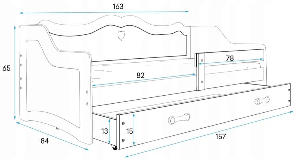 Interbeds Detská posteľ Júlia 160x80 biela + matrac + šuplík