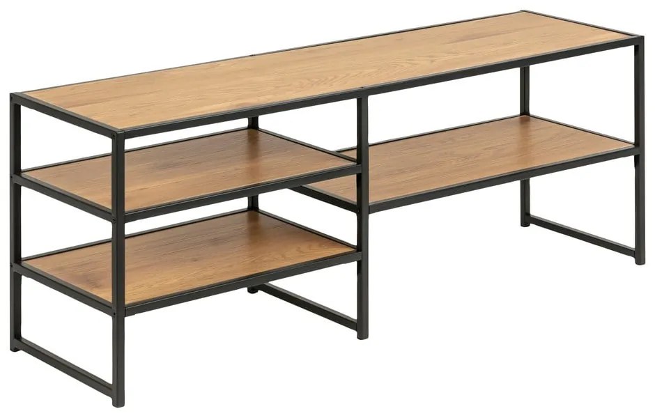 TV stolík v dekore duba v čierno-prírodnej farbe 120x46 cm Seaford – Actona