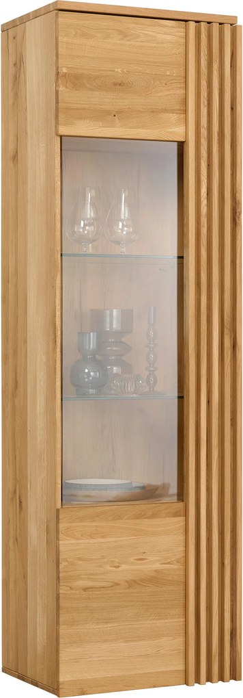 XXXLutz VITRÍNA, dub, farba duba, 59.6/200/44 cm Linea Natura - Sklenené vitríny - 002748016004