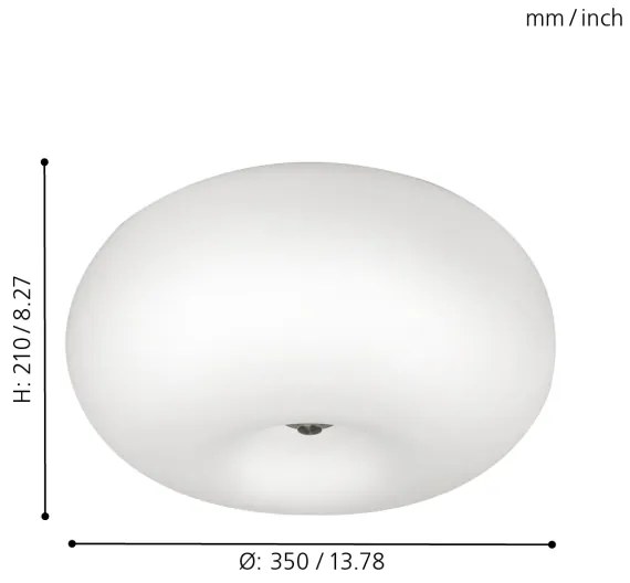 EGLO 86812 - Stropné svietidlo OPTICA 2xE27/60W/230V opálové sklo