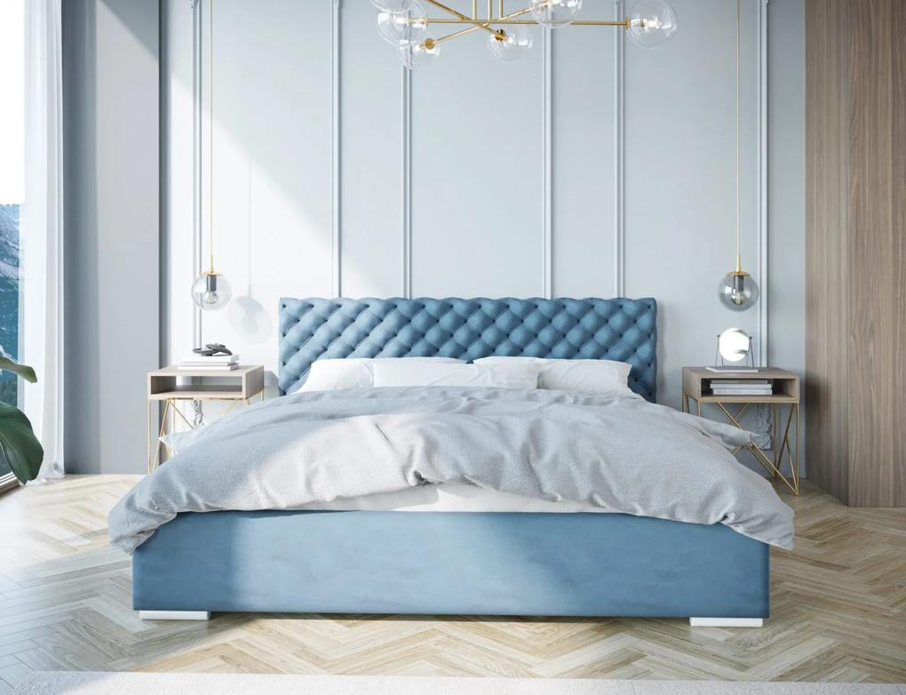 Moderná čalúnená posteľ FIGO - Drevený rám,140x200