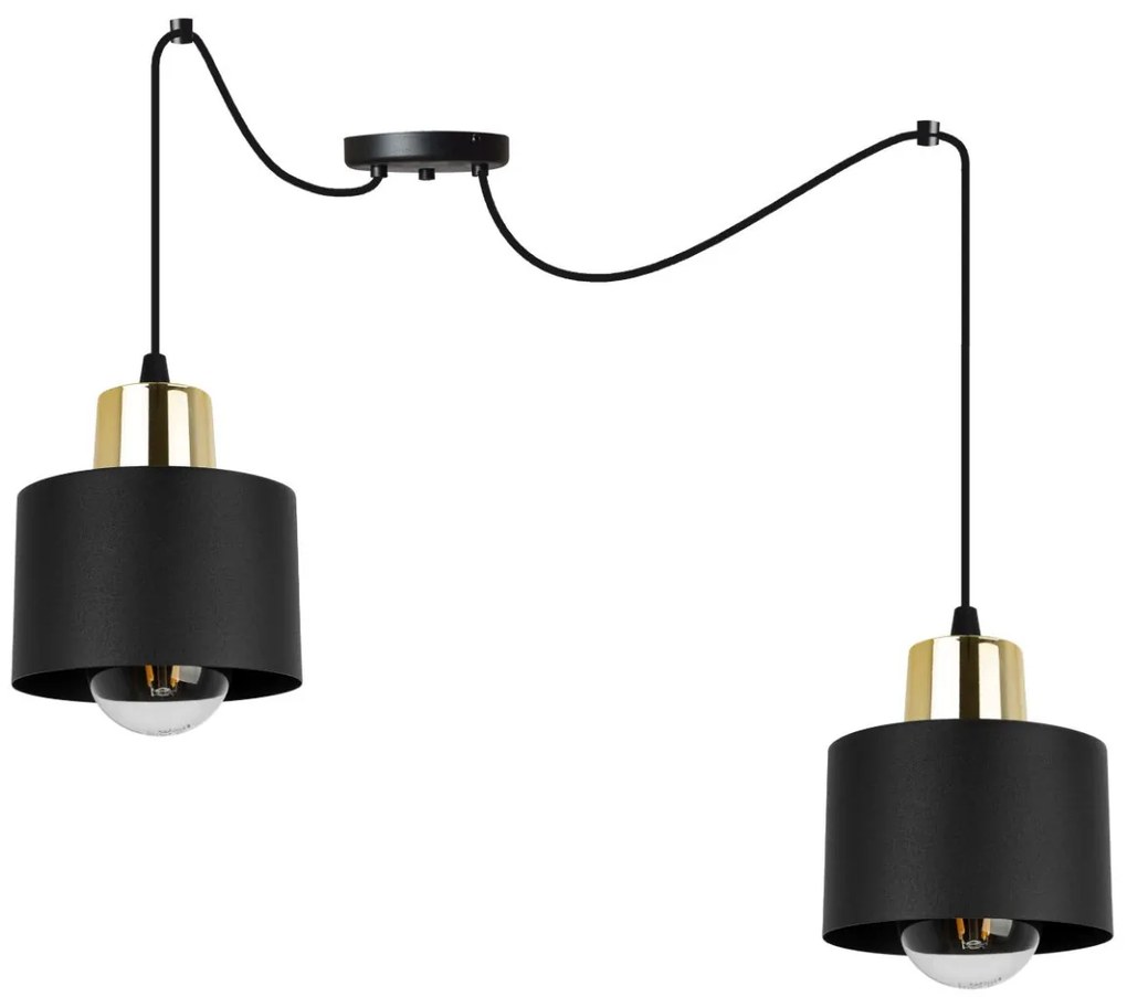 Závesné svietidlo Panta Spider, 2x čierne kovové tienidlo, g