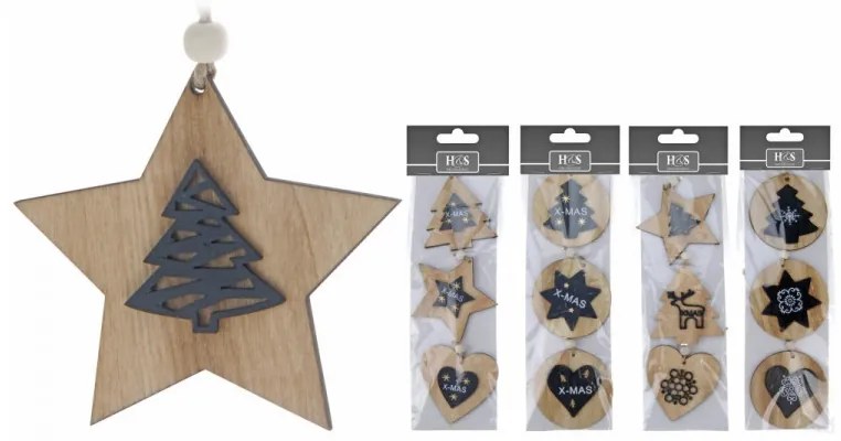 Dekorácia závesná 3dielna rôzne druhy