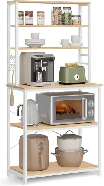 Kuchynská polica KKS019W09 biela / hnedá