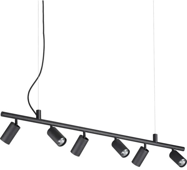 Ideal Lux - LED Luster na lanku DYNAMITE 6xGU10/7W/230V čierna