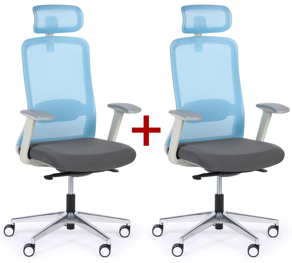 Kancelárska stolička JAMES 1+1 ZADARMO, modrá