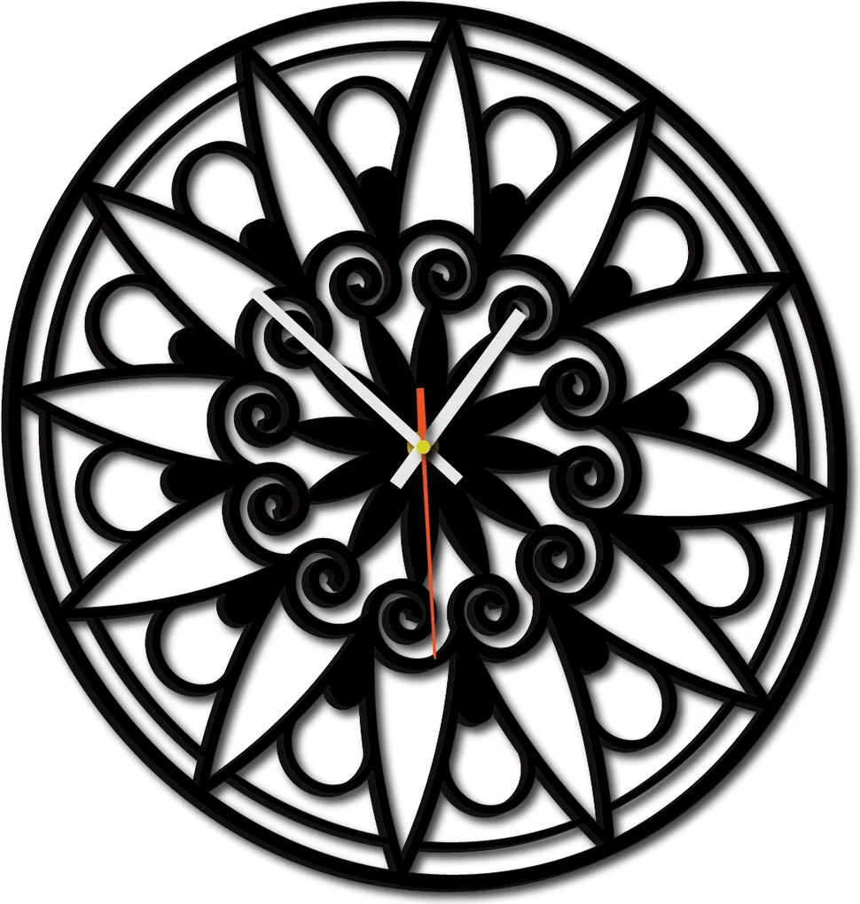 Nástenné hodiny mandala - JANA: Preglejka Topoľ Čierne ručičky 30 cm 3049-13133 X0059-Wall clock HEU-
