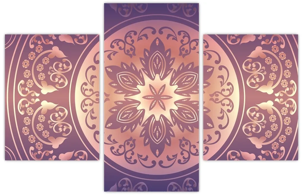 Obraz - Mandala na fialovom gradiente (90x60 cm)