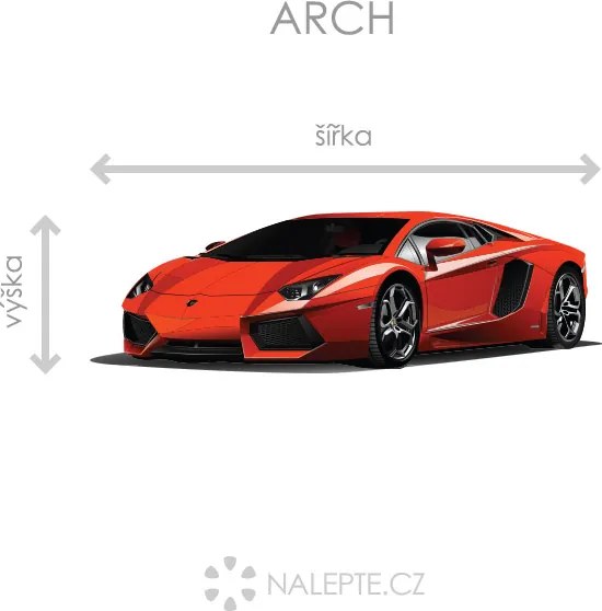 Lamborghini Aventador textilní prelepiteľná nálepka na stenu 50 × 16 cm