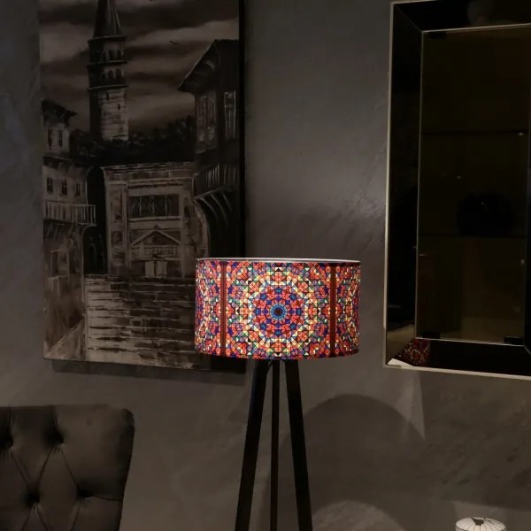 Stojacia lampa AYD 1xE27/40W/230V hnedá/pestrofarebná