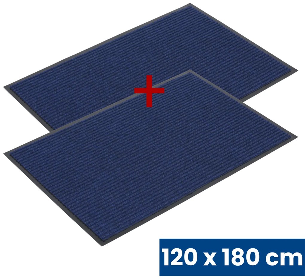 Odolná vstupná kobercová rohož s PVC 1+1 ZADARMO, 120 x 180 cm, modrá