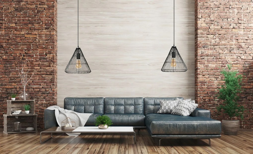 Toolight - Stropné svietidlo čierny diamant 1xE27 LH2065, čierna, OSW-00465