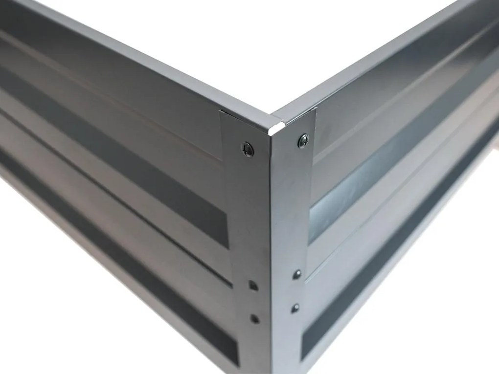 Vyvýšený záhon LEGI 0,65 × 1 m, pozinkovaný oceľový rám, výška 40 cm, antracit