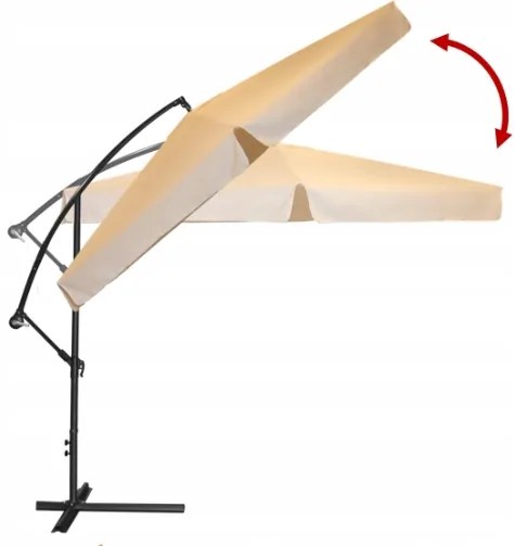 Záhradný slnečník s ochranným obalom BANANA 300 cm béžový