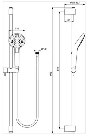 Ideal Standard IdealRain Evo Circle 3 sprchová kombinácia 90cm B2237AA