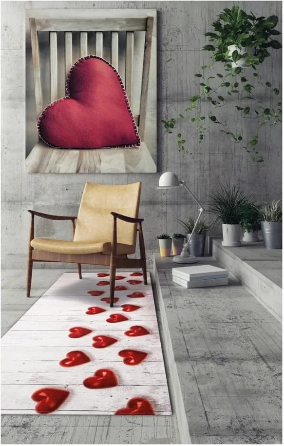 Vysokoodolný koberec Webtappeti Hearts, 58 × 140 cm