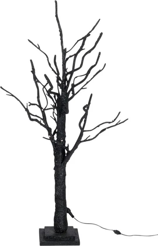 Dekorácia čierny svietiaci stromček Tree Bare Led glitt - 53*48*92 cm