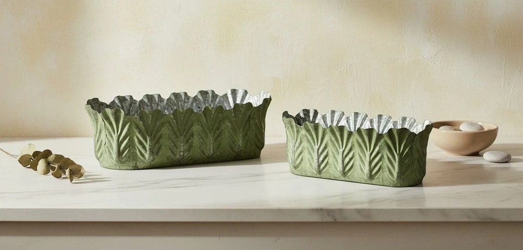 Sada 2 ks květináčů MARINA VIII zelená