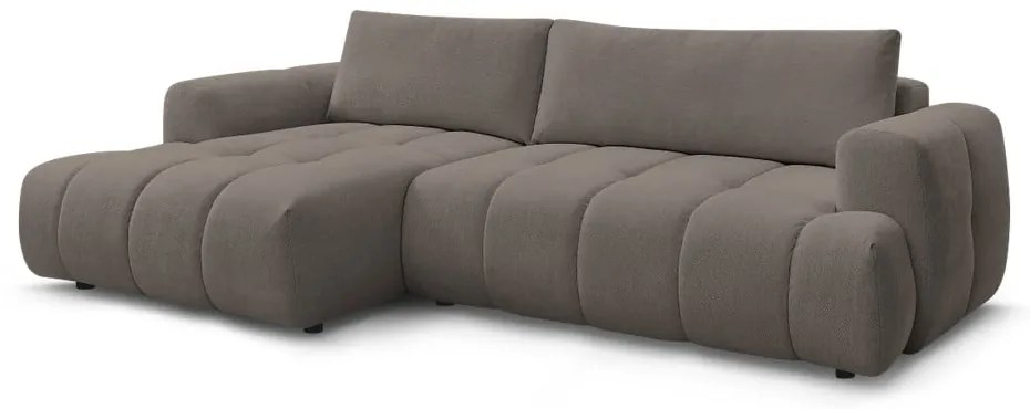 Taupe rozkladacia/s úložným priestorom rohová pohovka (ľavý roh/s leňoškou) Fuji – Bobochic Paris