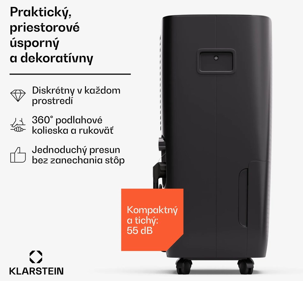 Klarstein DryFy Pro Connect 60 Smart, Odvlhčovač, WiFi, Kompresia, 60l/24h, 45-65 m²