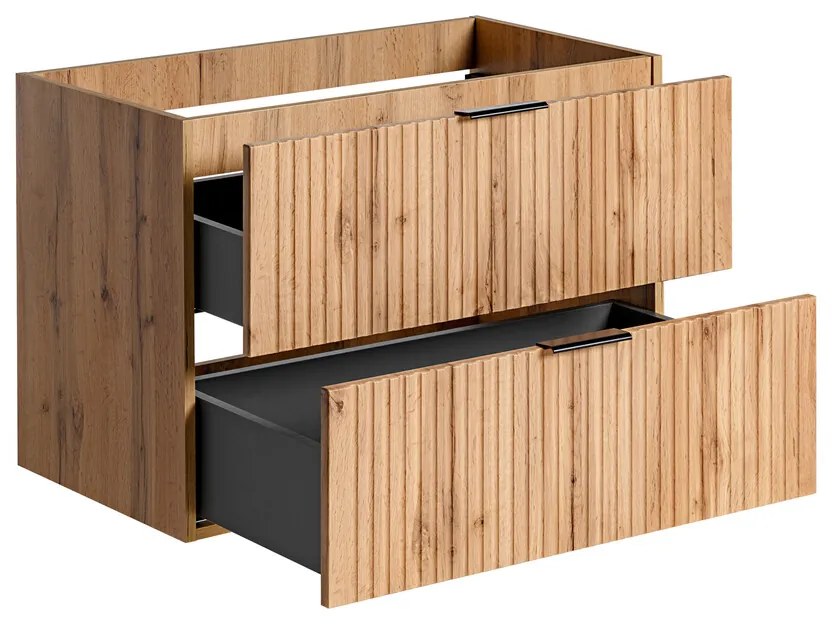 Závesná skrinka Casad so zápustným umývadlom 60 cm dub wotan/biela