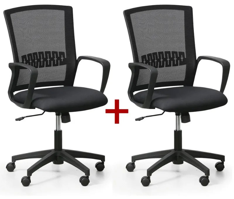 Kancelárska stolička ROY 1+1 ZADARMO, čierna