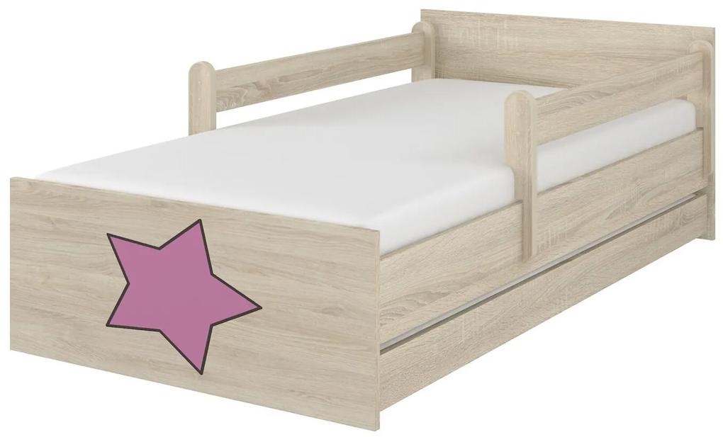 Raj posteli Detská posteľ " gravírovaná hviezda " MAX XL borovica nórska