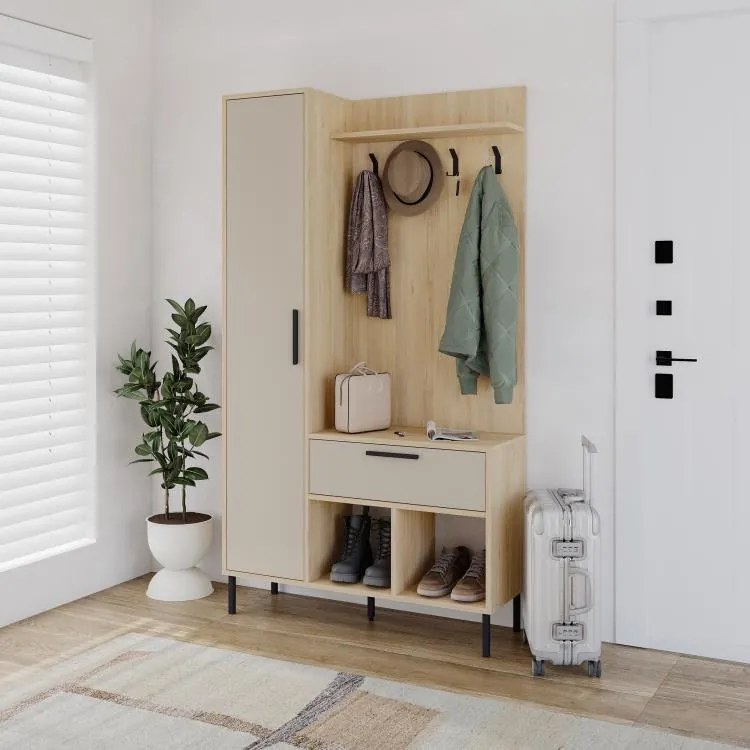 Predsieňová stena Houseland Acton dub safírový/pieskovec