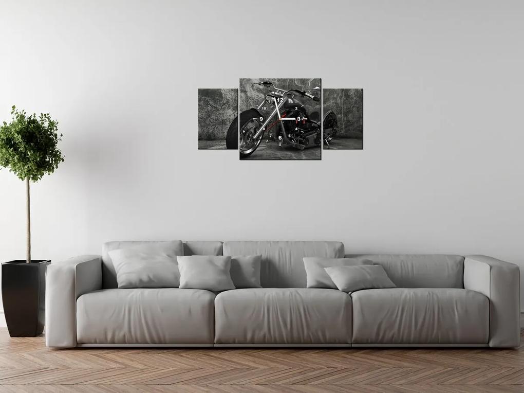 Gario Obraz s hodinami Chopper - 3 dielny Rozmery: 90 x 70 cm