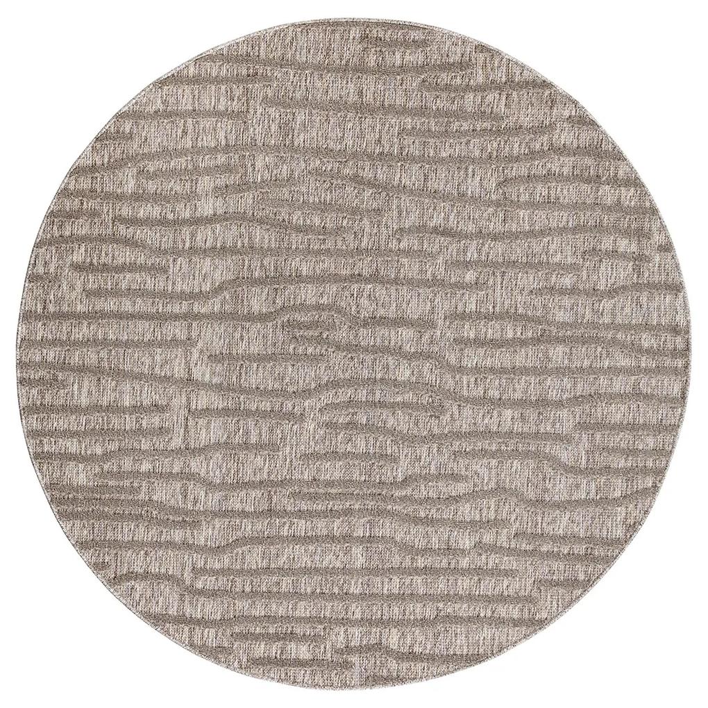 Dekorstudio Okrúhly terasový koberec SANTORINI - 450 hnedý Priemer koberca: 120cm