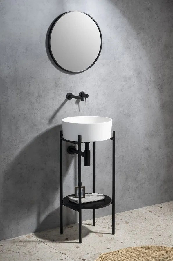 Sapho Sapho, NOTION SLIM guľaté zrkadlo v ráme, ø 50cm, čierna mat, NT500