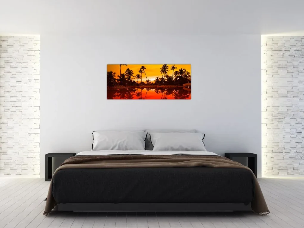 Obraz - Západ slnka nad rezortom (120x50 cm)