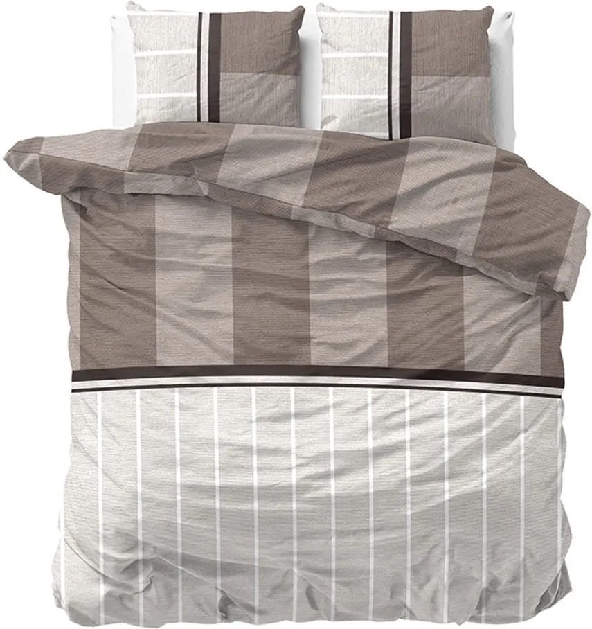 DomTextilu Kvalitné posteľné obliečky v hnedej farbe 180 x 200 cm 21021